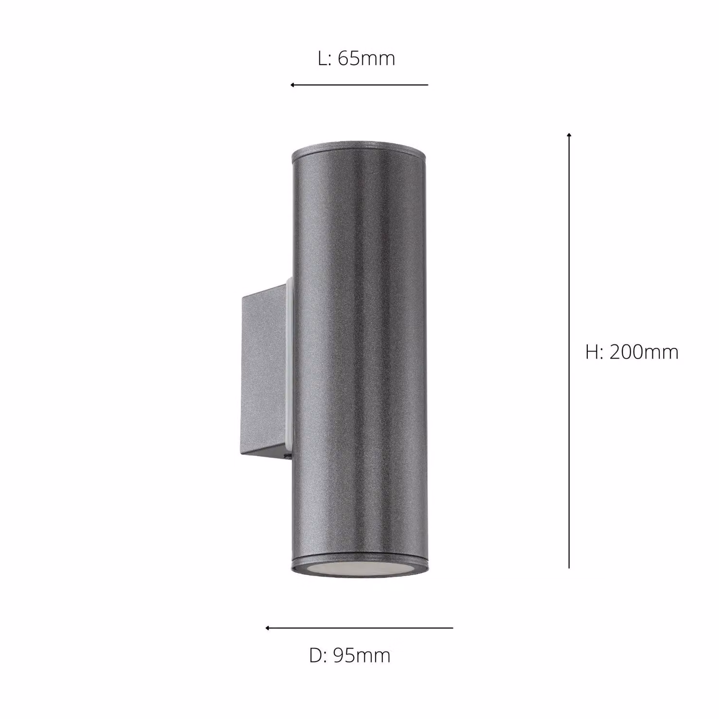 Eglo Riga Metal IP44 Up and Down Outdoor Wall Light in Anthracite Grey with Included LED Bulbs – 3