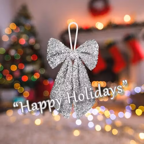 VFM e-Store Silver Sequins Bow Hanging Decoration, W: 58 cm, H: 58 cm – 4