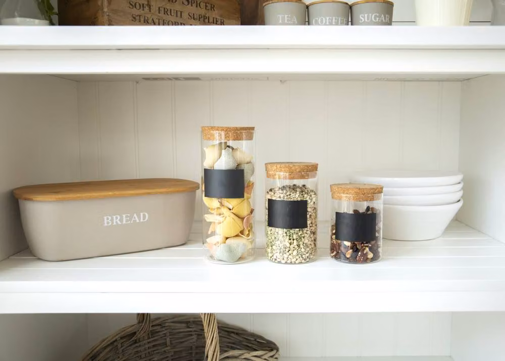 Natural Elements Set of 2 Medium Transparent Glass and Plastic Storage Canisters – 3
