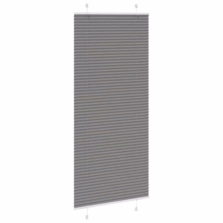 Berkfield Home Single Pleat Polyester Blind in Anthracite, W/H: 84.4 x 200 cm