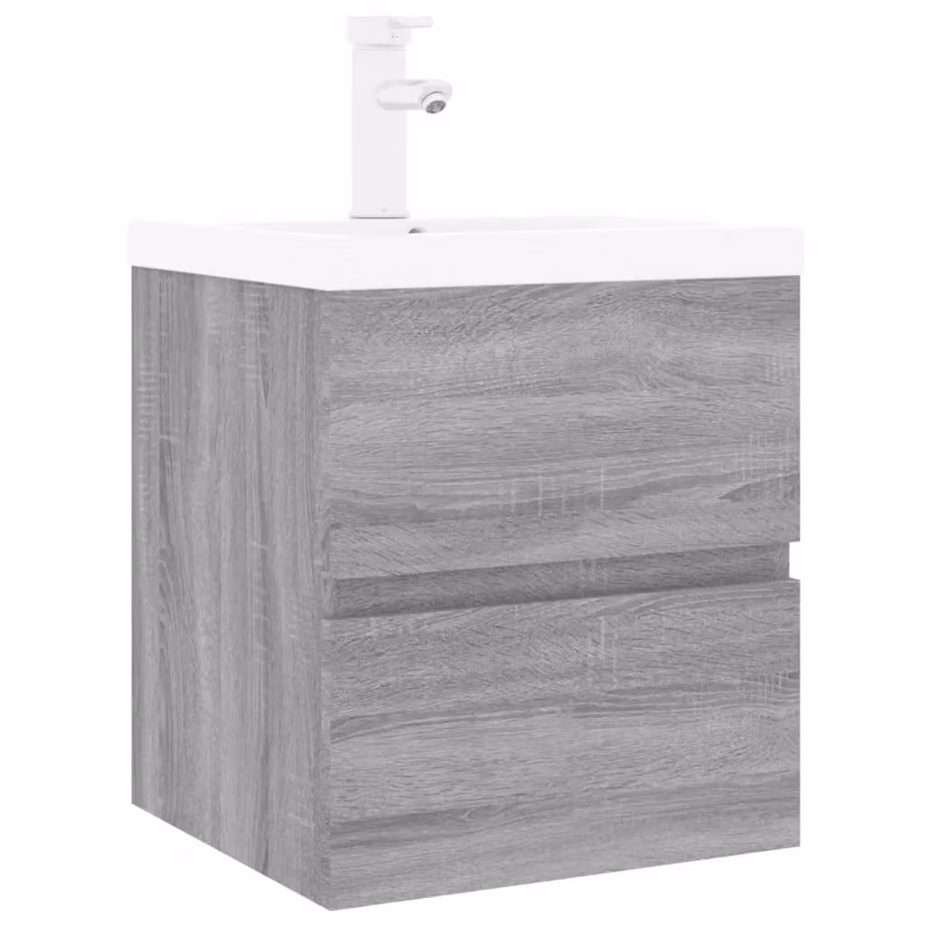 Berkfield Home Sink Cabinet with Built-in Basin in Grey Sonoma Engineered Wood – 2