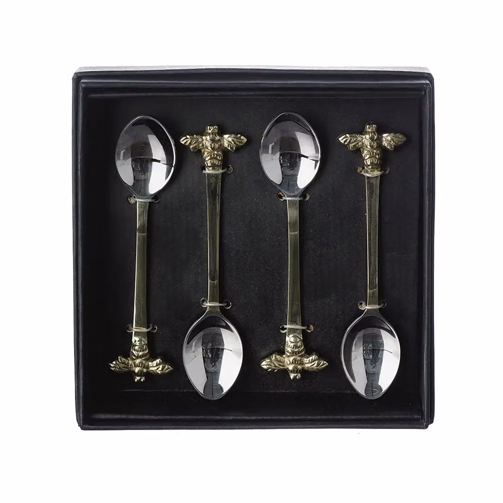Selbrae House Gold Bee Stainless Steel Teaspoons, Set of 4 – 4