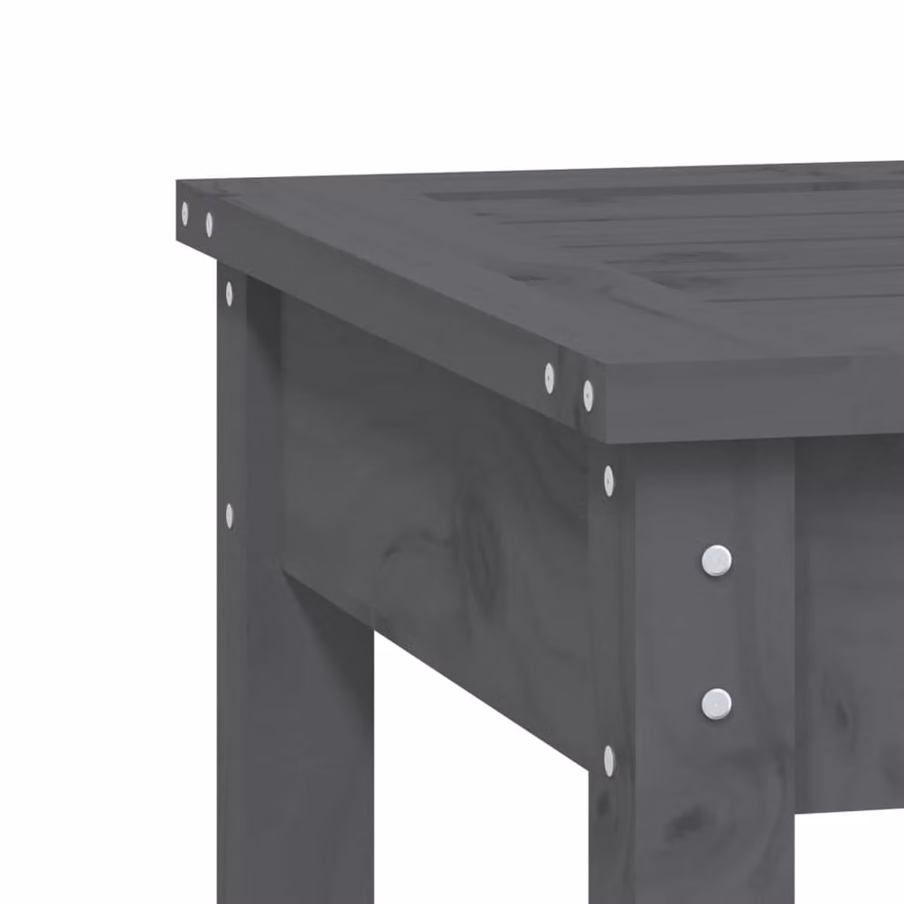 Berkfield Home Rustic Grey Garden Bench in Solid Pine Wood, W: 80 cm, D: 44 cm, H: 45 cm – 3