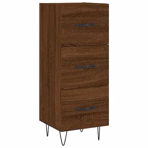 vidaXL Modern Brown Oak Sideboard in Engineered Wood W/D/H: 34.5 x 34.5 x 90 cm – 1