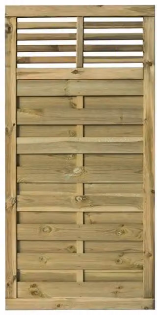 Cheshire Pack of 3 Pressure Treated Open Bar Detailing Screen Gates in Natural Brown