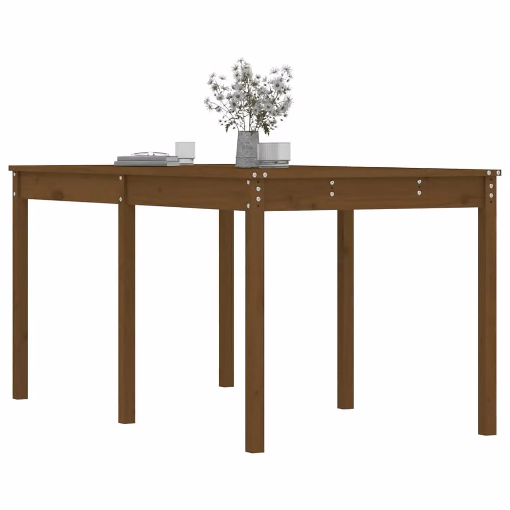 Berkfield Home Rustic Rectangular Garden Table in Brown Solid Pine, W/D/H: 159.5 x 82.5 x 76 cm – 4