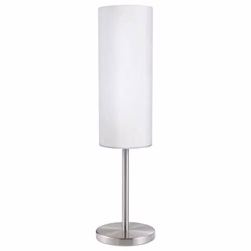 Loops Table Lamp in Silver and White with Glass Shade and E27 Bulb
