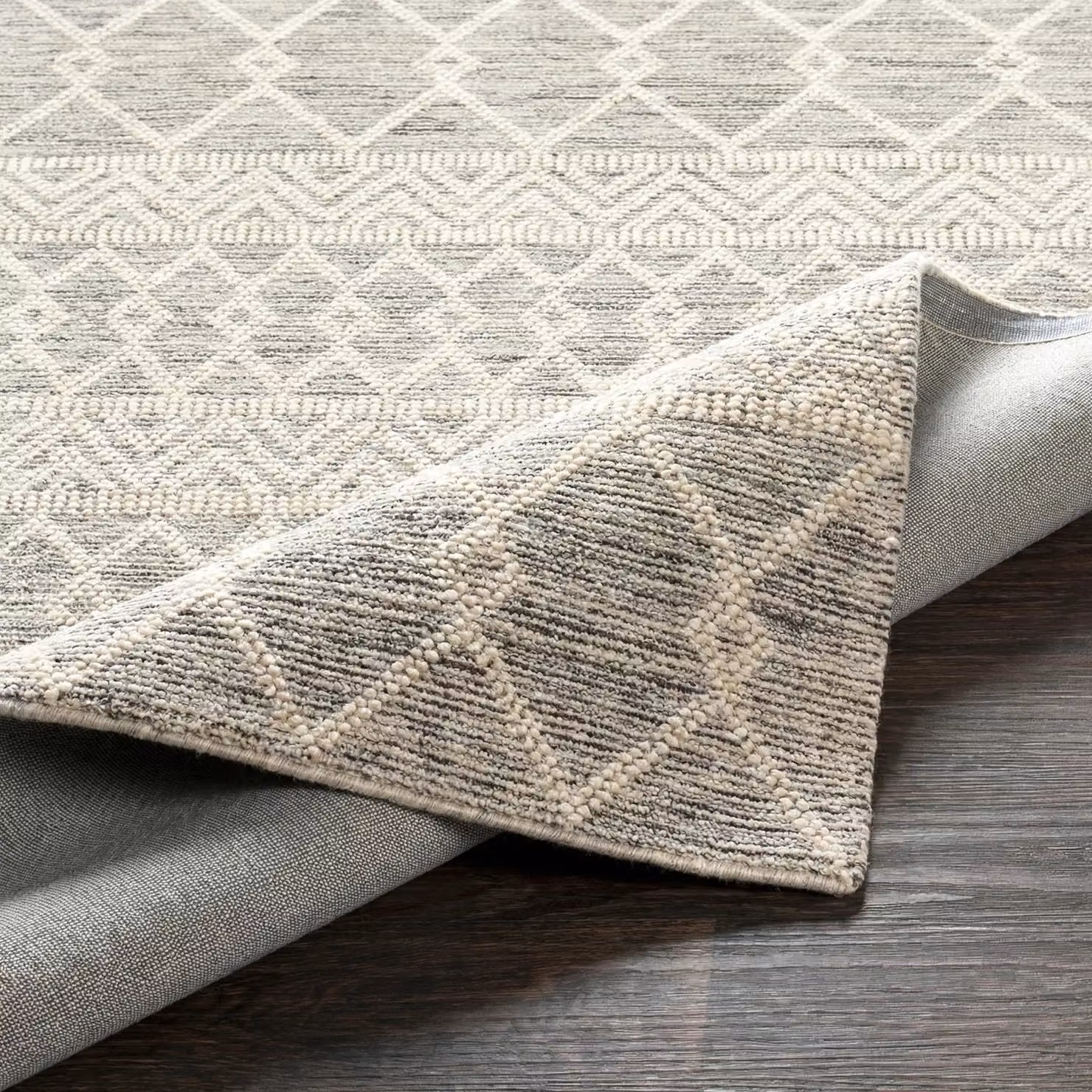 Livabliss Hygge Hand Woven Grey Wool Geometric Rug, W: 150 cm, L: 230 cm – 2