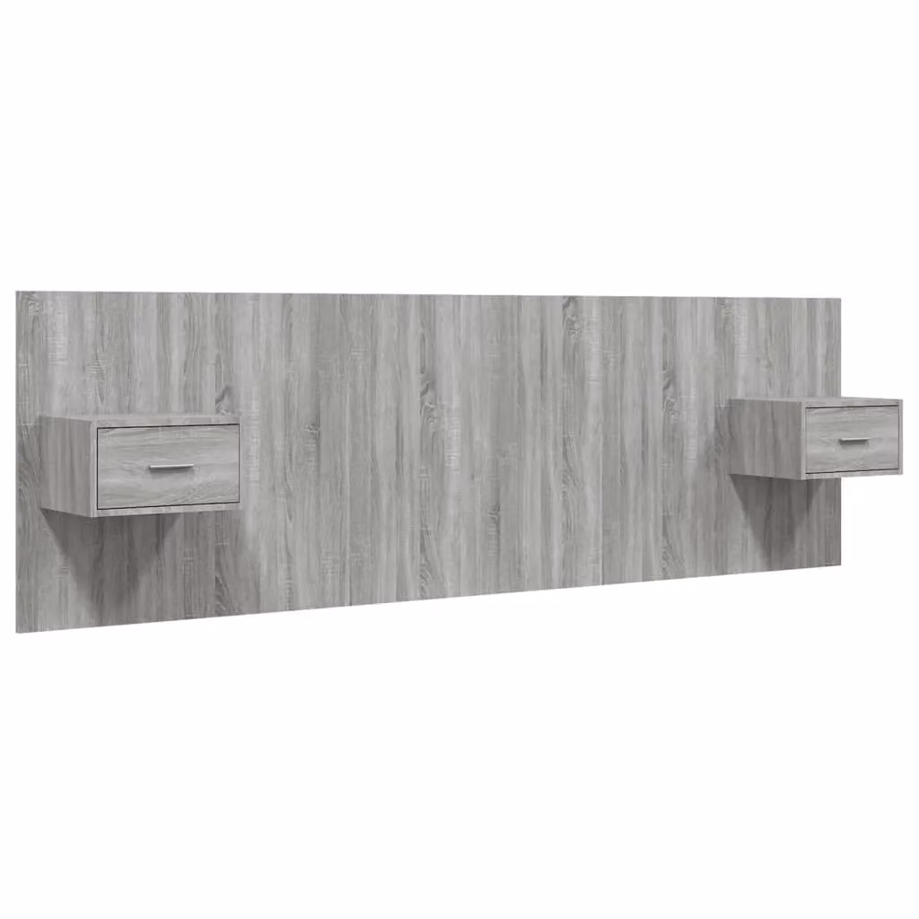 Berkfield Home Grey Sonoma Bed Headboard with Integrated Nightstand Cabinments and Side Compartments in Engineered Wood – 2
