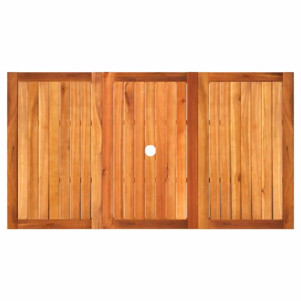 Berkfield Home Extendable Rectangular Garden Table in Beige Poly Rattan and Acacia Wood, W/D/H: 140 x 80 x 75 cm – 3