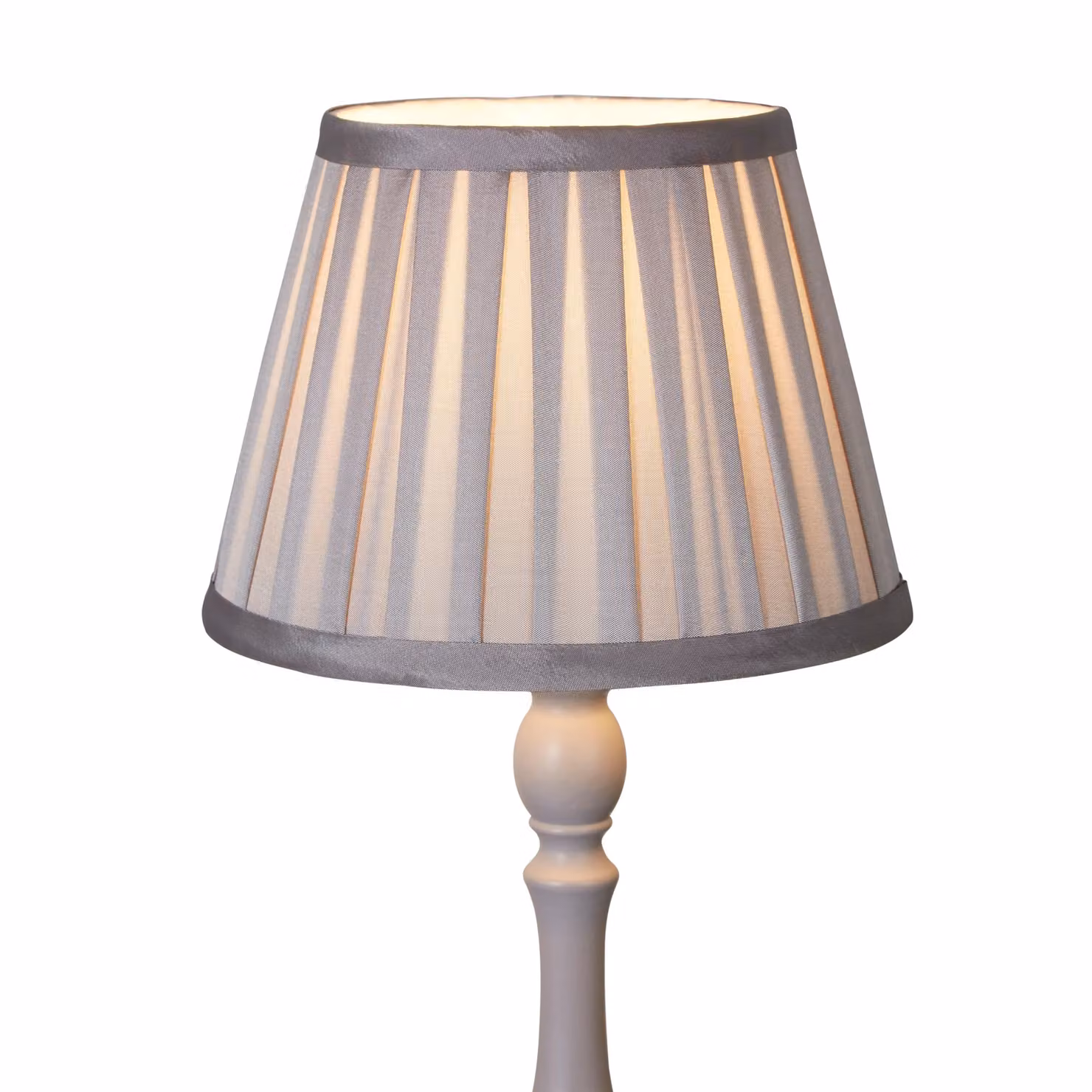 Lighting Collection Taper Pleat Silk Lamp Shade in Silver, Diameter: 20 cm – 2