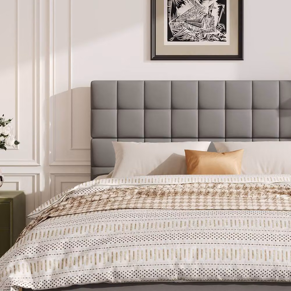 BTM Double Upholstered Hydraulic Storage Bed Frame with Drawers in Grey, W/D/H: 140 x 200 x 148 cm – 5