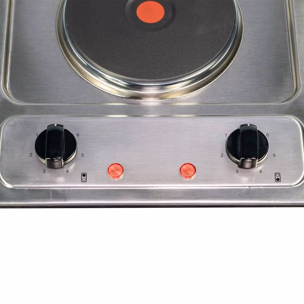 SIA PHP301SS 30cm Stainless Steel 2 Zone Electric Solid Plate Domino Hob in Silver – 2