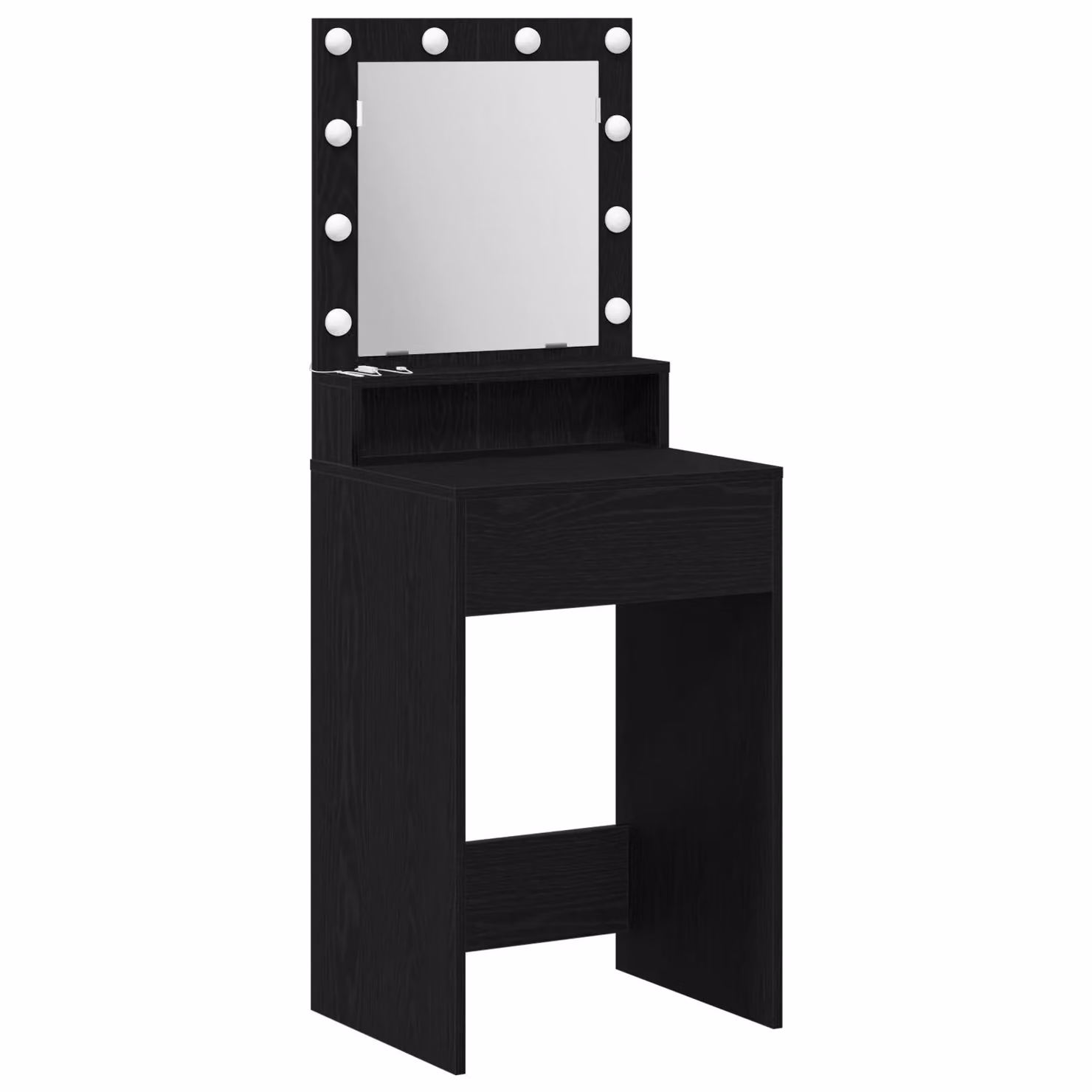 Berkfield Home Black Oak Dressing Table with LED Lights, W/D/H: 50 x 41 x 135 cm – 2