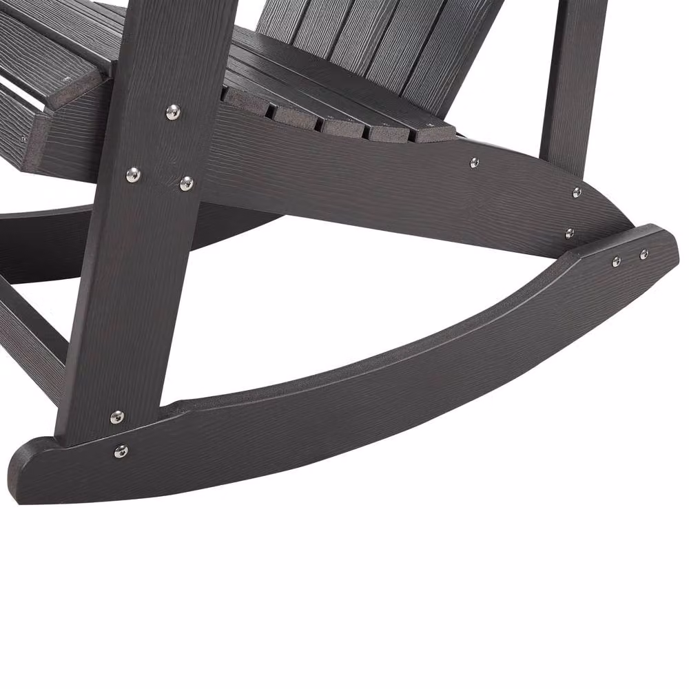 Wyld and Coco Everwood Garden Rocking Chair in Dark Grey with Plastic Wood Slats and Stainless Steel Frame – 5