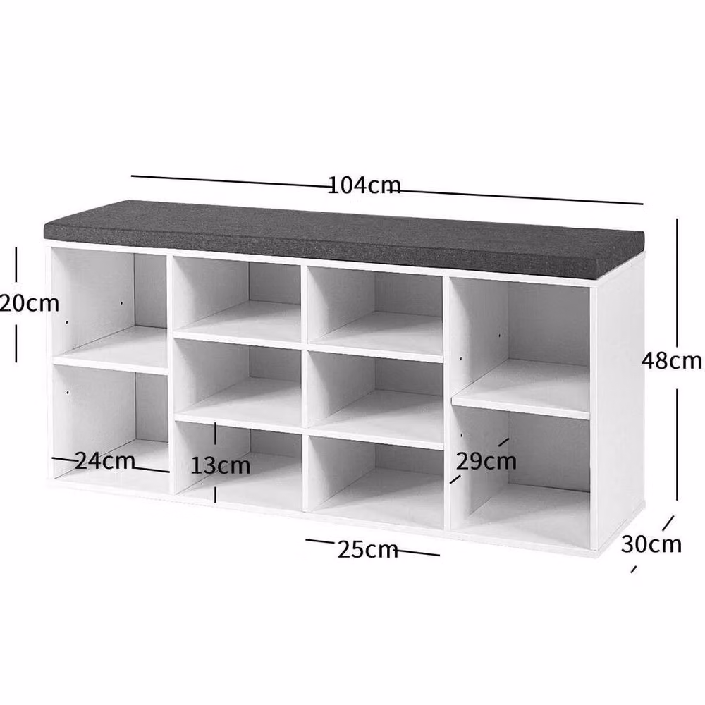 EONLION White Modern Shoe Bench and Storage Rack Cabinet – 2