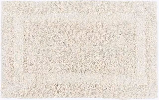 Homescapes Luxury Reversible Cotton Bath Mat, Beige, W/D/H: 80 x 50 cm