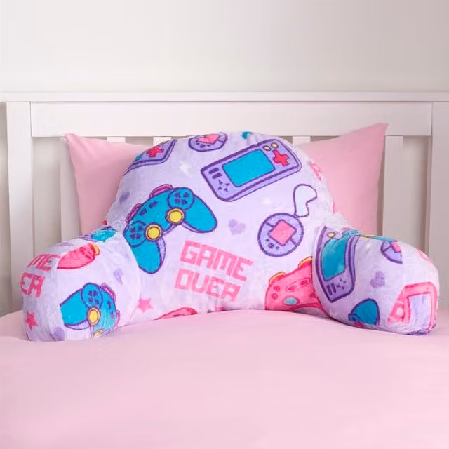 OHS Kids Graphic Wedge Cuddle Cushion in Purple Fleece