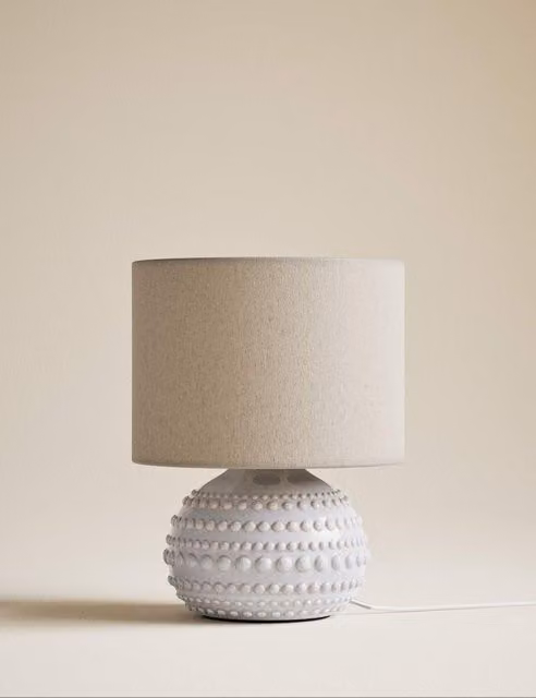 M&S Rio White Ceramic and Fabric Table Lamp