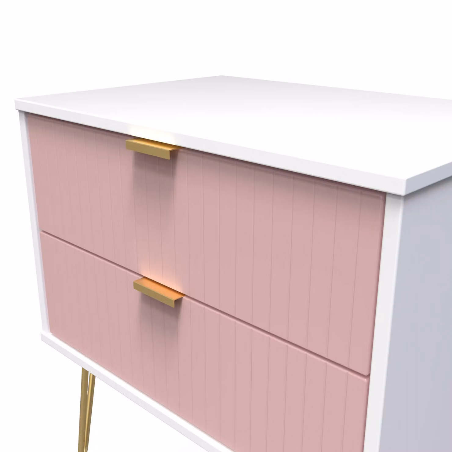 2 U Bexley 2 Drawer Side Table in Pink and Gold – 2