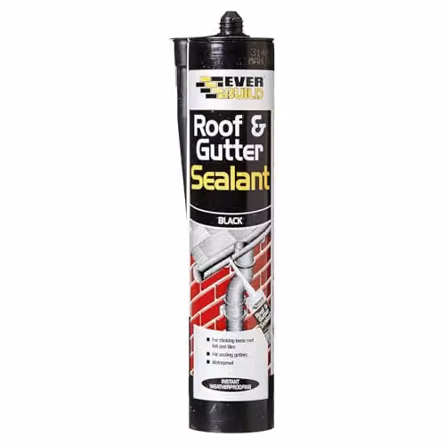 Everbuild Everflex Roof and Gutter Sealant and Adhesive, Black, 295 ml – 1