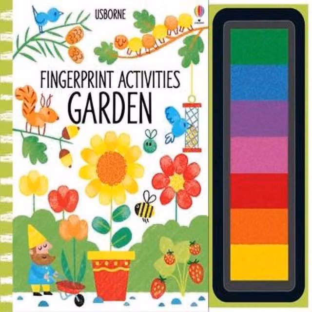 Fiona Watt Fingerprint Activities Garden Spiral Bound Multicolour Paper Book