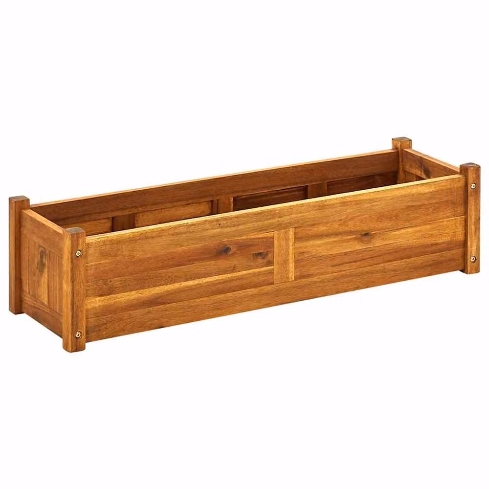 Berkfield Home Garden Wooden Raised Bed in Brown, W/D/H: 100 x 30 x 25 cm – 2
