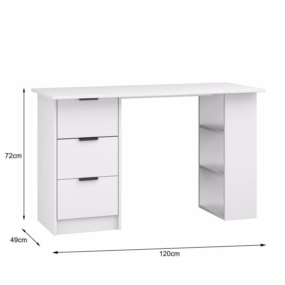 Home Source Modern Computer Desk in White and Grey – 3