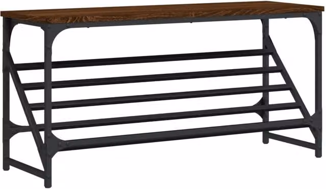 Berkfield Home Brown Oak Shoe Rack, W/D/H: 90 x 30 x 45 cm