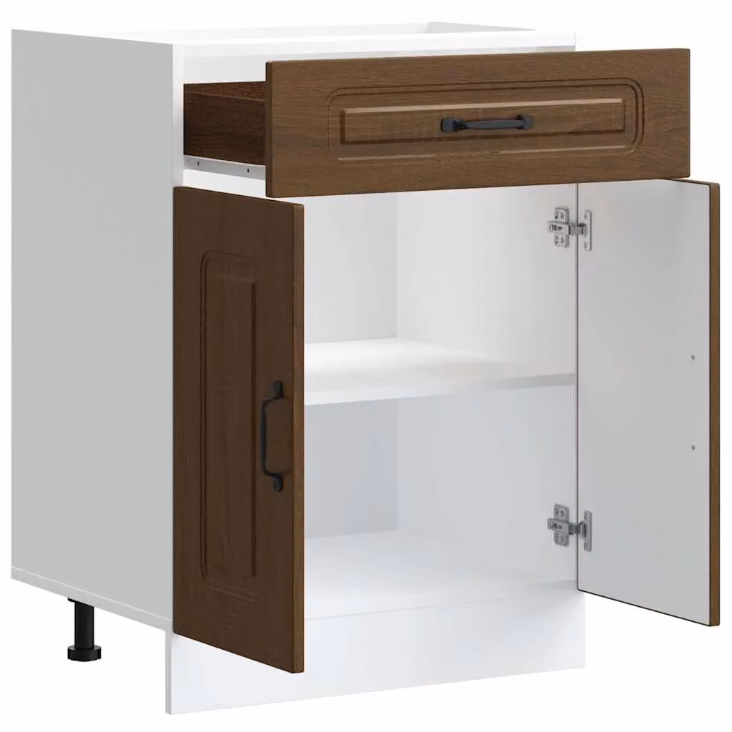Berkfield Home Kalmar Kitchen Base Cabinet in Brown Oak Engineered Wood – 4