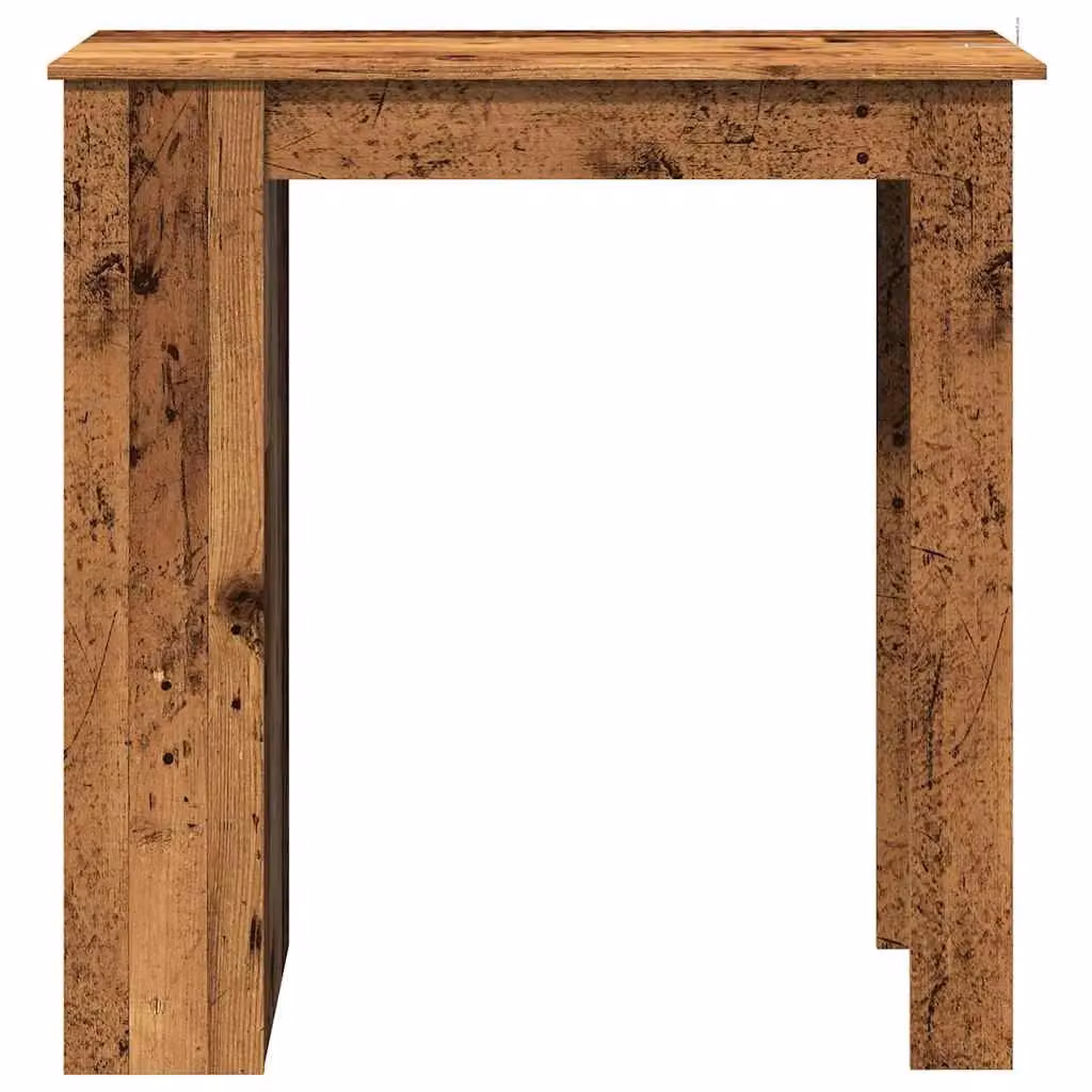 Berkfield Home Bar Table with Shelf in Brown Old Wood, W/D/H: 102 x 50 x 103.5 cm – 3