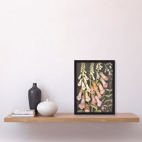 Artery8 Foxglove Flowers Floral Botanical Framed Wall Art Print, Multicolour, H 29.7 cm x W 21.0 cm x D 0.5 cm – 4