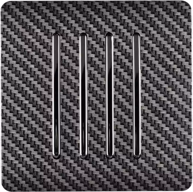 Trendi 4 Gang 2 Way Flush Rocker Single Plate Tactile Light Switch in Black and Silver