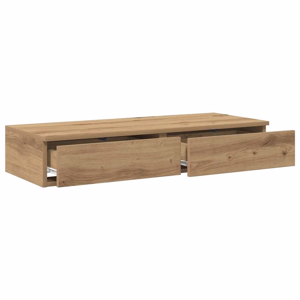 Berkfield Home Artisan Oak Bedside Table in Brown, W/D/H: 90 x 36.5 x 16.5 cm – 1