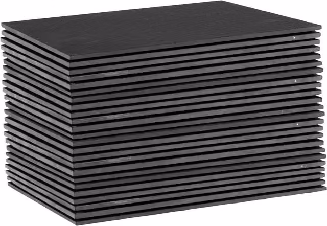 Argon Tableware Linea Rectangular Slate Placemats, Black, W: 35 cm, D: 25 cm, Set of 24
