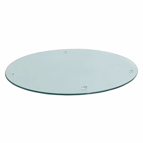 Harbour Housewares Round Glass Chopping Board in Transparent with Non-Slip Feet, Diameter: 30 cm – 1