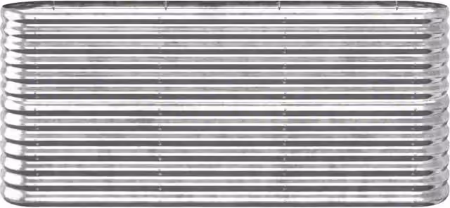 Berkfield Home Garden Raised Bed in Silver Powder-coated Steel, W/D/H: 152 x 40 x 68 cm – 1