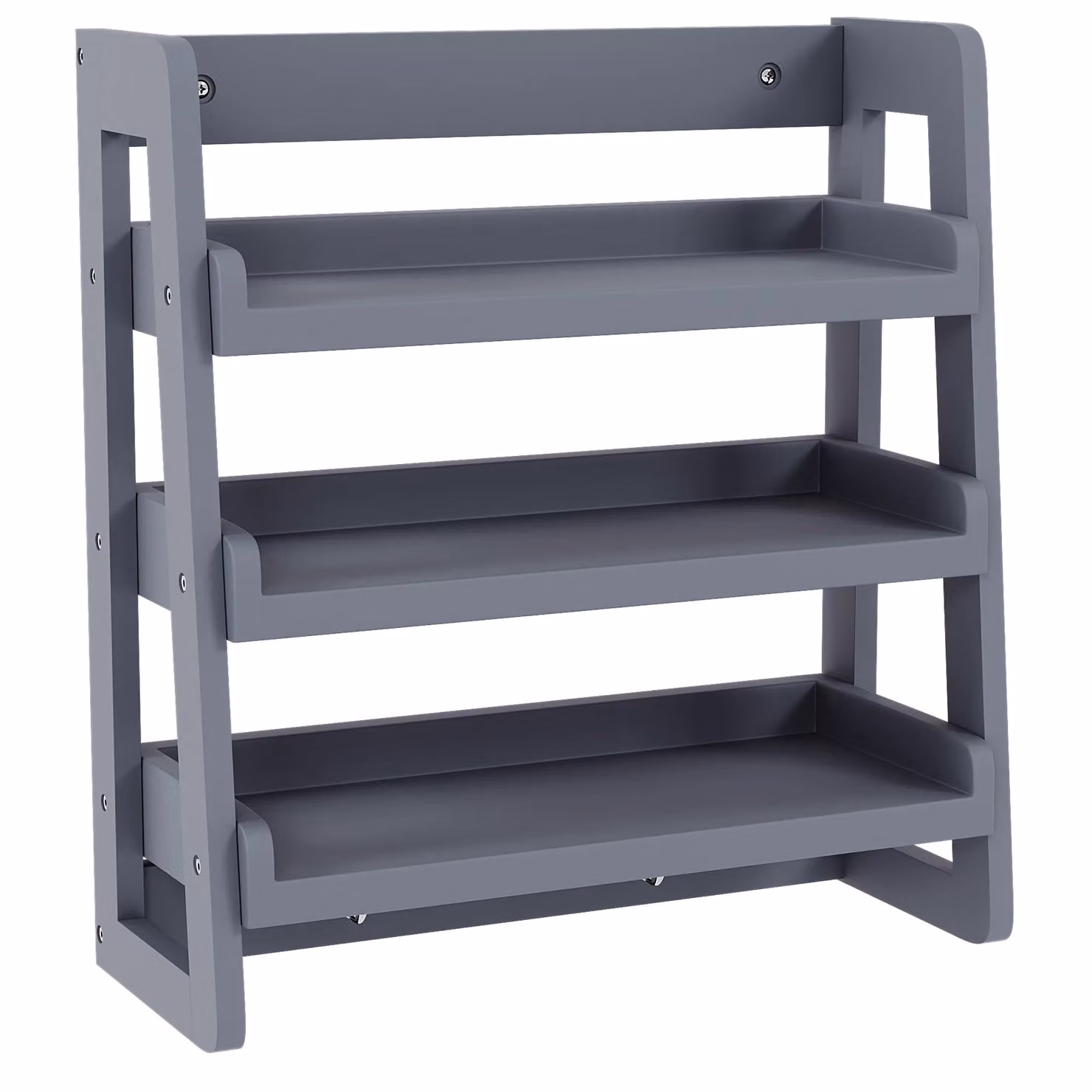 Vida Designs 3 Tier Wall Mounted Wooden Floating Rack Organizer in Grey – 4