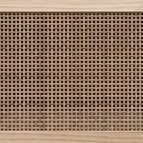 vidaXL TV Cabinet in Black Solid Pine Wood with Natural Rattan, W: 105 cm, D: 40 cm, H: 40 cm – 4