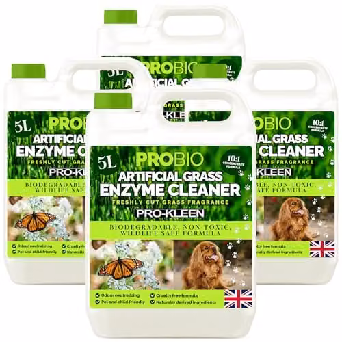Pro-Kleen ProBio Artificial Grass Cleaner Probiotic Based Deodoriser and Odour Eliminator, Fresh Cut Grass Fragrance, 4 x 5 l