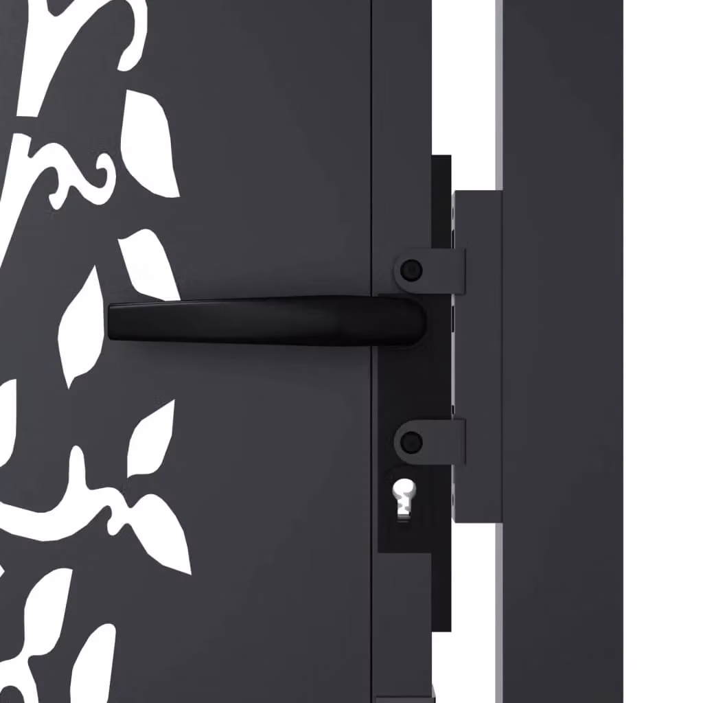 Berkfield Anthracite Steel Garden Gate with Tree Design, W: 80 cm, H: 105 cm – 4