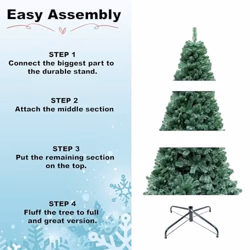 Shatchi 6ft Alaskan Pine Green Artificial Christmas Tree with 550 Tips – 5