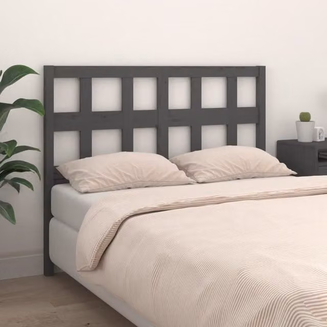 Berkfield Home Grey Rustic Solid Pine Wood Bed Headboard W: 165.5 cm, D: 4 cm, H: 100 cm