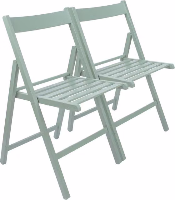 Harbour Housewares Stackable Beech Wood Folding Chair in Green