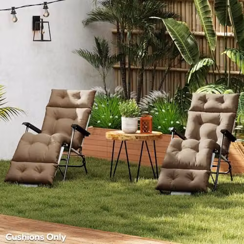 Outsunny Set of 2 Beige Sun Lounger Cushions, W/D/H: 190 x 56 x 10 cm – 7
