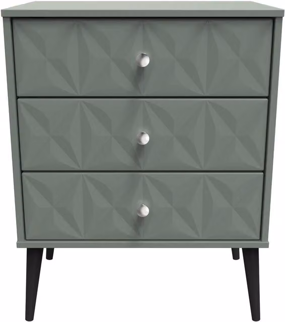 Ready Assembled 2 U Toledo 3 Drawer Chest in Pale Green and Black – 1