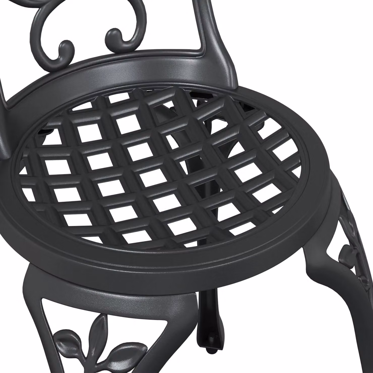 Berkfield Home 3-Piece Classic Garden Bistro Set in Matt Black Cast Metal – 4