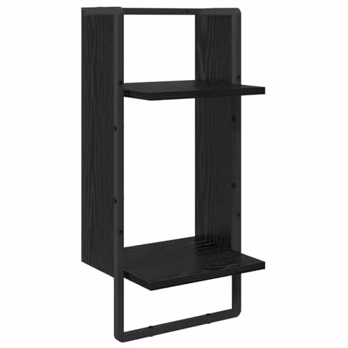 vidaXL Set of 6 Wall-Mounted Shelves in Black Oak, W/D/H: 100 x 25 x 30 cm – 5