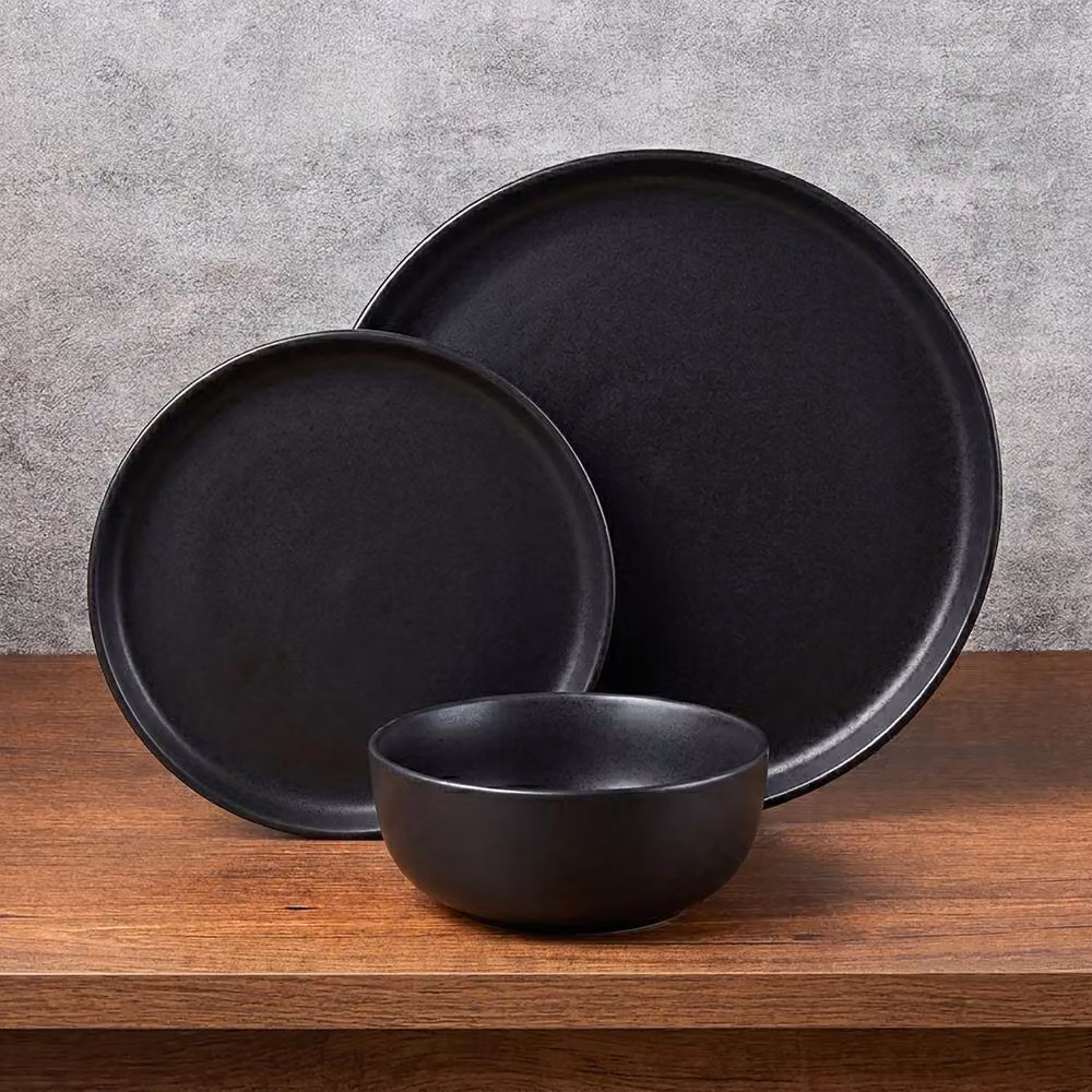 Simpa Époque 24 Piece Black Stoneware Dinner Set – 2