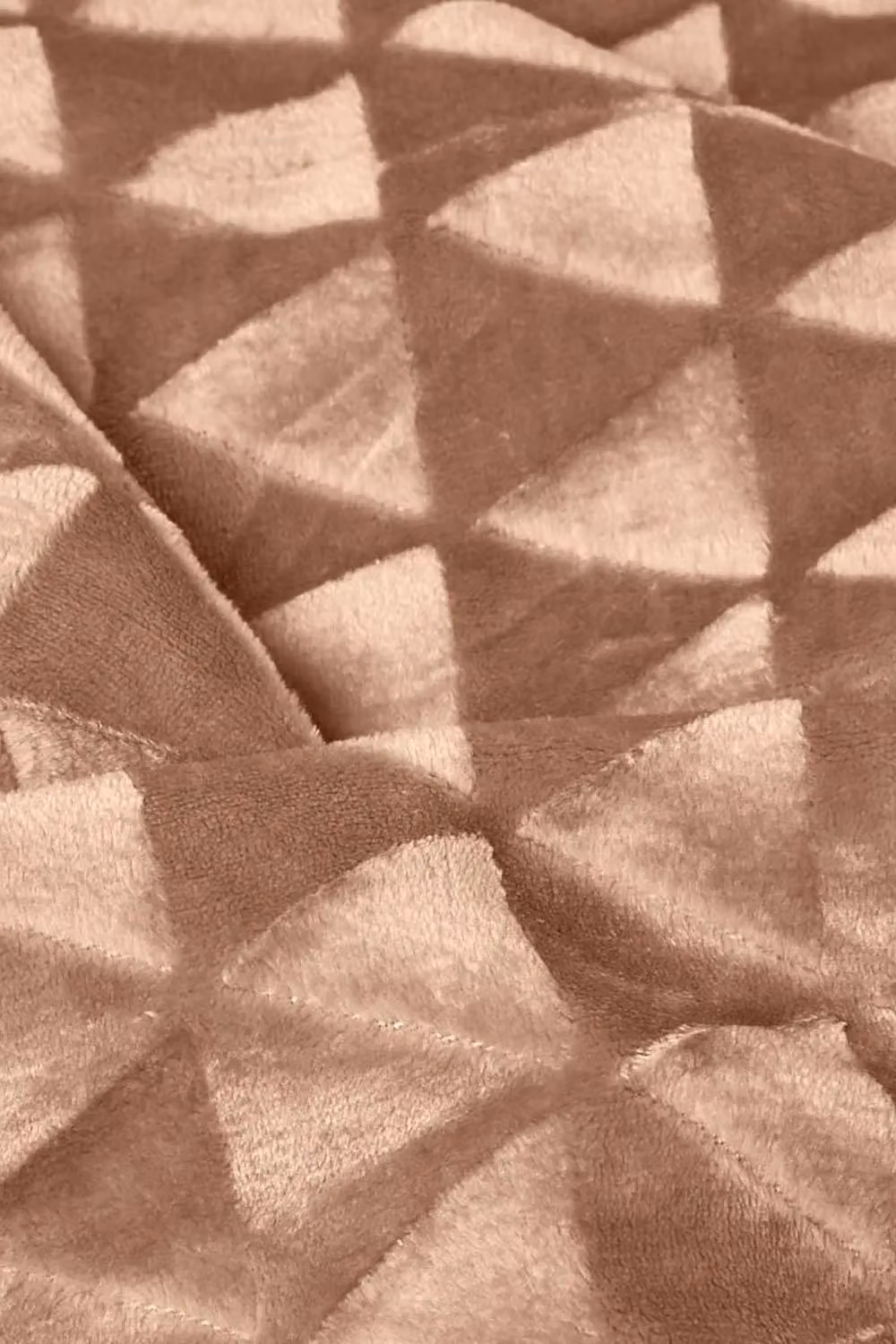 Homescapes Geometric Triangle Velvet Throw in Brown, Purple and Beige, W/D/H: 200 x 230 cm – 2